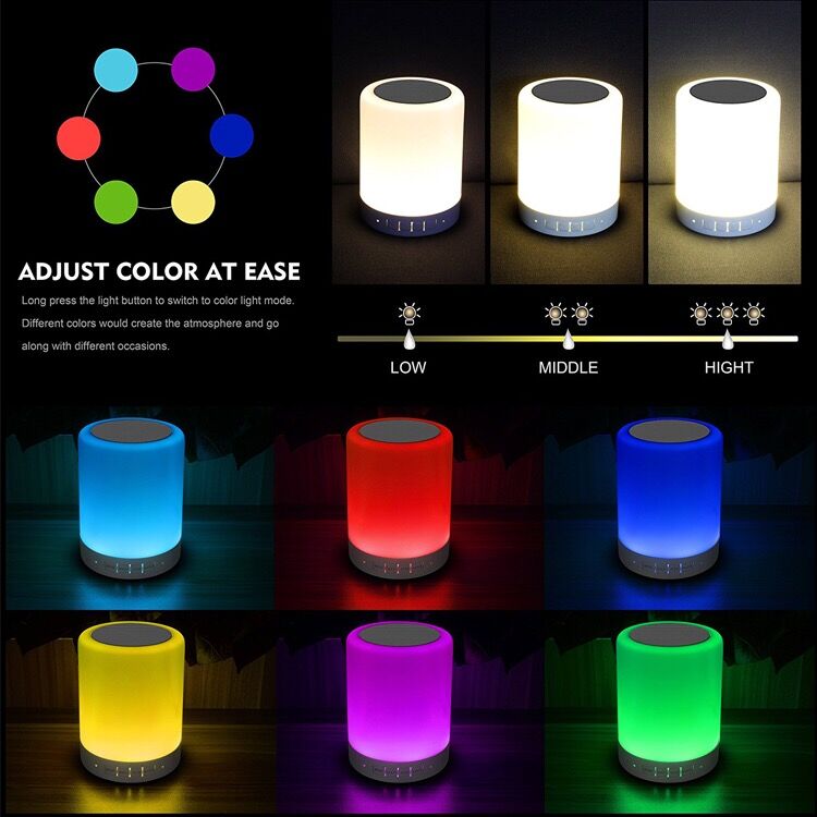 bluetooth speaker with LED nightlight/touch light bluetooth speaker