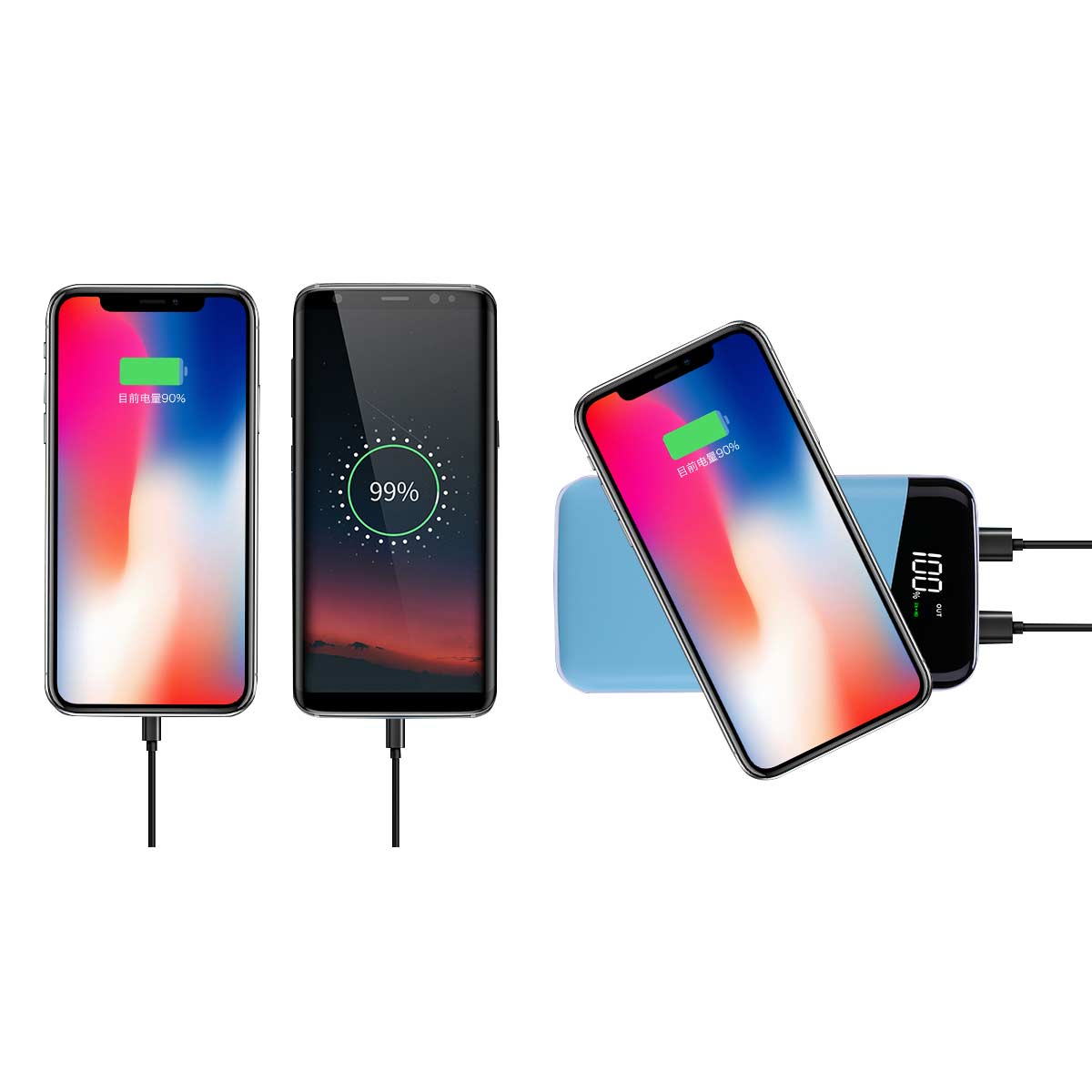 wireless charger power bank/full screen power bank