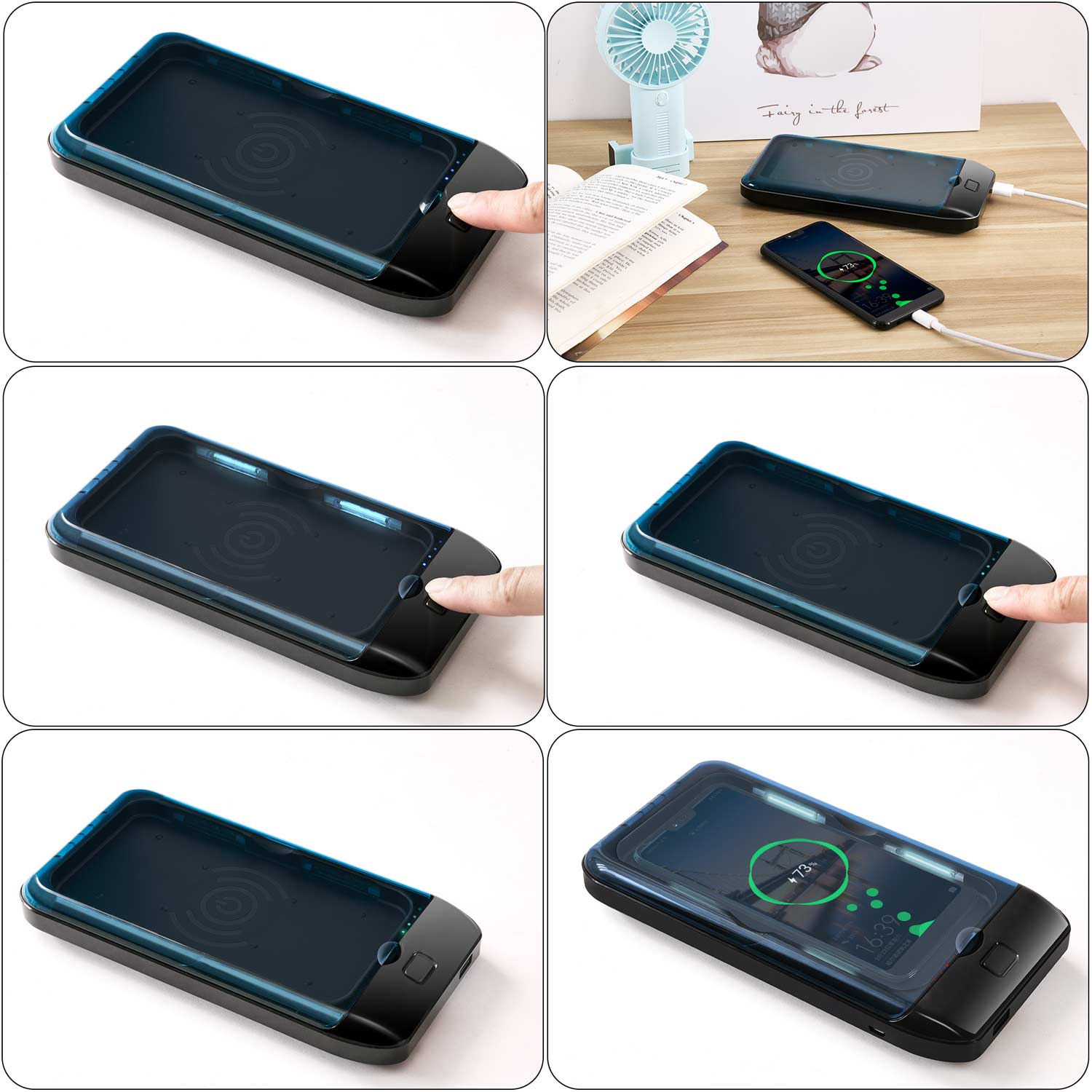 3 in 1 sterilizer/Sanitizer/wireless charger power bank