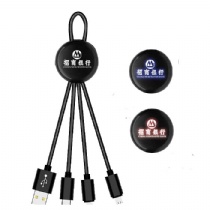 light up logo USB cable/3 in 1 USB cable